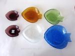 Fish Shaped Embossed Colorful Glass Charger Plates