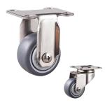 40mm 66LBS Anticorrosive Threaded Stem TPR Caster Light Duty 304 Stainless Steel