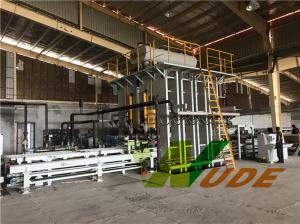 China Double Side Synchronous Laminate Pressing Machine Short Cycle For Furniture Boards factory