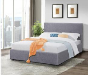 China Modern design Linen Fabric King Size Tufted storage Bed Frame BSCI factory