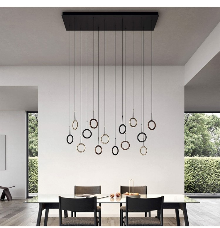 Italian Designer Metal Circular Ring Lamp Restaurant Bar Studio Creative Ring Pendant Lamp(WH-AP-598)