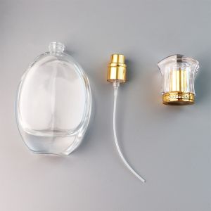 Glass Oval Perfume Spray Atomizer Bottle 50ml Transparent