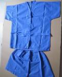 Short Sleeve Blue Plastic Isolation Gowns Prevent Pollution For Beauty Salon /