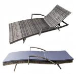 PE Poly Rattan Garden Outdoor Indoor Rattan Lounge Chair Beach Sun Holiday Patio