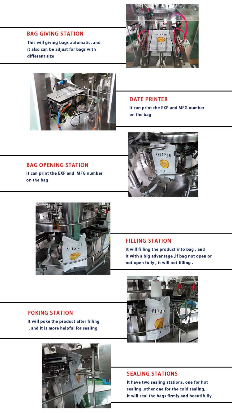 60Bags/Min Doypack Zipper Packing Machine For Grain Food