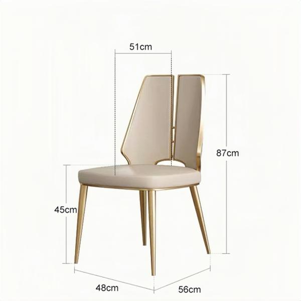 Modern Light Luxury Hotel Restaurant Furniture Stainless Steel Leather Dining