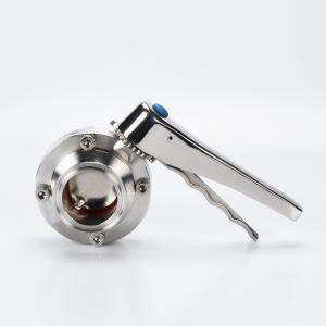 China Butt Weld Connection Sanitary Butterfly Valve 10 Bar Max Working With Pull Handle factory