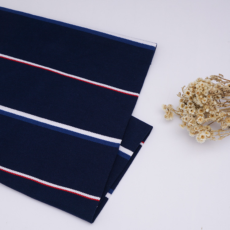 Combed Cotton And Environmentally Friendly Yarn Dyed Cloth Striped Knit Fabric For Polo Shirt