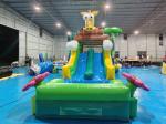 Outdoor Bounce House With Slide Jungle Animals Inflatable Bouncy Castle With