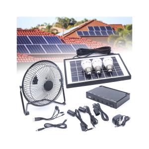 China Wholesales Office Home Solar Battery Rechargeable Table Fan DC Table Desk Fans Use Emergency Led Light USB Charge factory