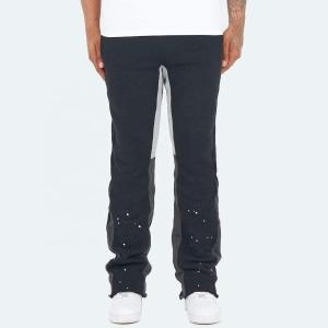 China Black Flared Sweatpants Mens Anti-Pilling Streetwear Vintage Flare Paint Spray Joggers Grey factory