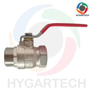 China Lever Steel Handle Brass Ball Valve With Mf Thread Ends factory