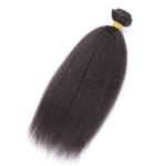 Real Human Kinky Straight Virgin Dyeable Hair Extensions Natural Color