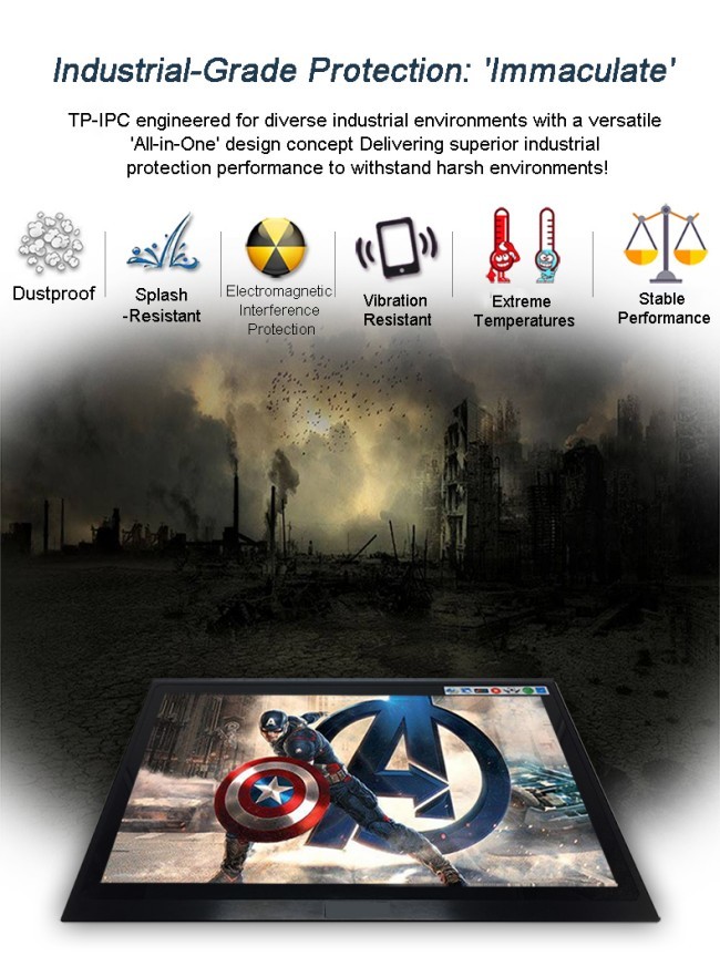15.6 Inch Embedded Industrial Android Touchscreen Monitor 1920*1080 Capacitive Multi Touch LCD Waterproof Business Series with USB Input