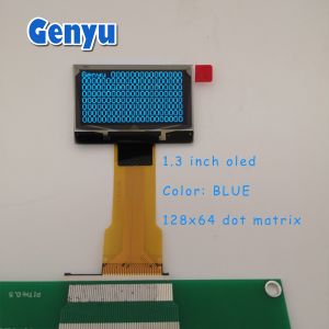 Blue Color 1.3 Inch OLED Display 128x64 Pixels SH1106 30PIN Long FPC ZIF Type