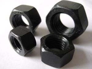 China High Strength Galvanized Hex Nut Black Iron Oxide Surface Larger Fastening Force factory