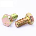 DIN933 Automotive Fasteners Yellow Zinc Grade 8.8 Hex Bolt Coarse