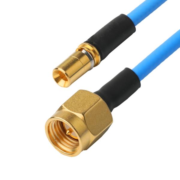 China RF connector Low PIM Coaxial Cable Assemblies Flexible TFT-5G-402 Double Shielded With Blue FEP Jacket factory
