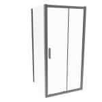 Stainless Steel, Gun Gray Brushed , Sliding Door With Side Panel