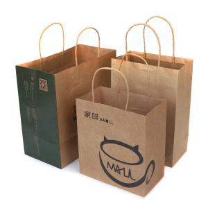 China Different Size Versatile Brown Kraft Paper Bag with Handle Eco-friendly Highest Grade Materials for Packaging factory