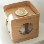 Nordic Wood Pet Furniture Wooden Cat Bed Box Stocked 40*40*50cm