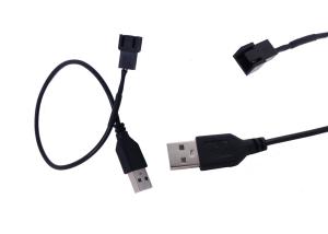 China USB To 3 Pin 2464 22 AWG Overmolded USB To 3 Pin Cable factory