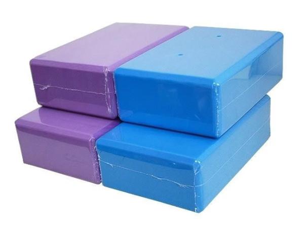 3x6x9'' blue purple colours EVA foam yoga block& yoga brick with shrink film