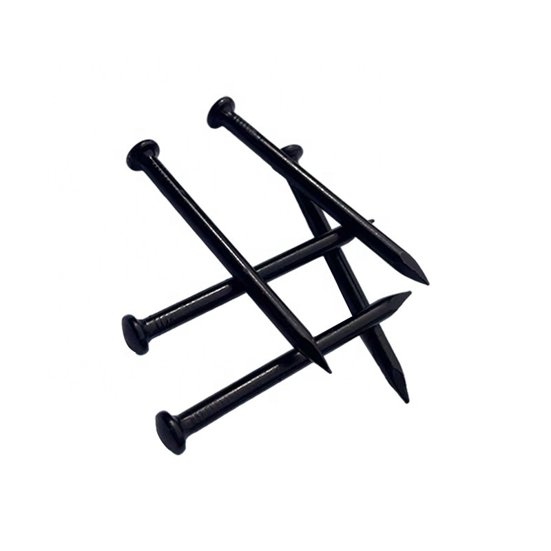 Concrete Boiled Black Metal Nails For Construction Carbon Steel Material