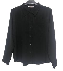 China Ladies Fashion Plus Size Long Sleeve black color Tops Custom Design Multi Size Soft Feeling factory