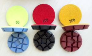 China 3 Inch 75mm Colourful Concrete Floor Polishing Pads With 11mm Thickness factory