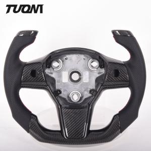 China LED Display Racing Tesla Carbon Fiber Steering Wheel Model X Custom Logo factory