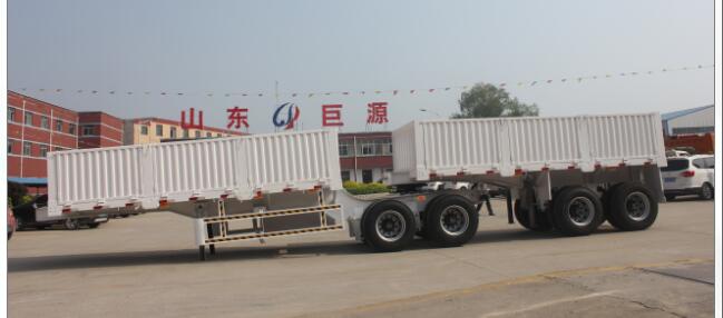 13000X2500X3090 mm Steel 3 Axles Bi-Train Tandem Semi Trailer for Container Loading