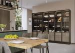 HPDL 18mm Modern Farmhouse Kitchen Brown Cabinets High Gloss Laminate Finish