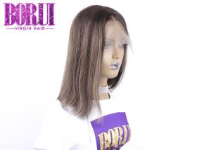 China Silky Straight Colored Bob Wigs Pre Plucked With Baby Hair Mixed 100% Brazilian Hair factory