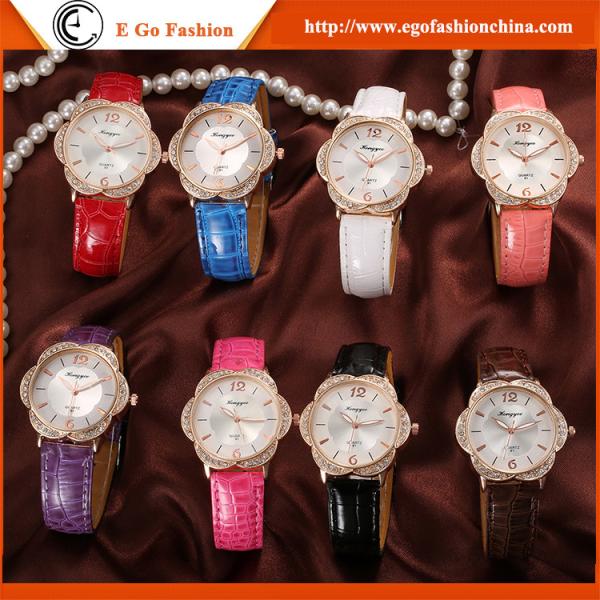 Woman Watch Luxury Imitation Diamond Watch Rose Flower PU Leather Watch Female