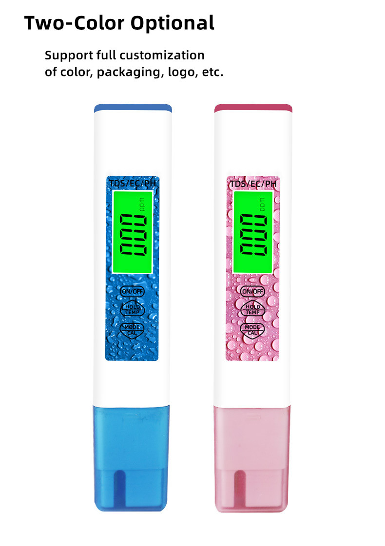 Digital TDS/EC/PH/Temperature Meter for Water Testing Range 1-9999PPM/1-9999us/cm