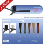 3 Blades Black Wooden Ceiling Fan With DC Motor Remote Control Sleek Design