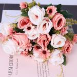 European style simulation rolled edge rose wedding bouquet, wedding photography
