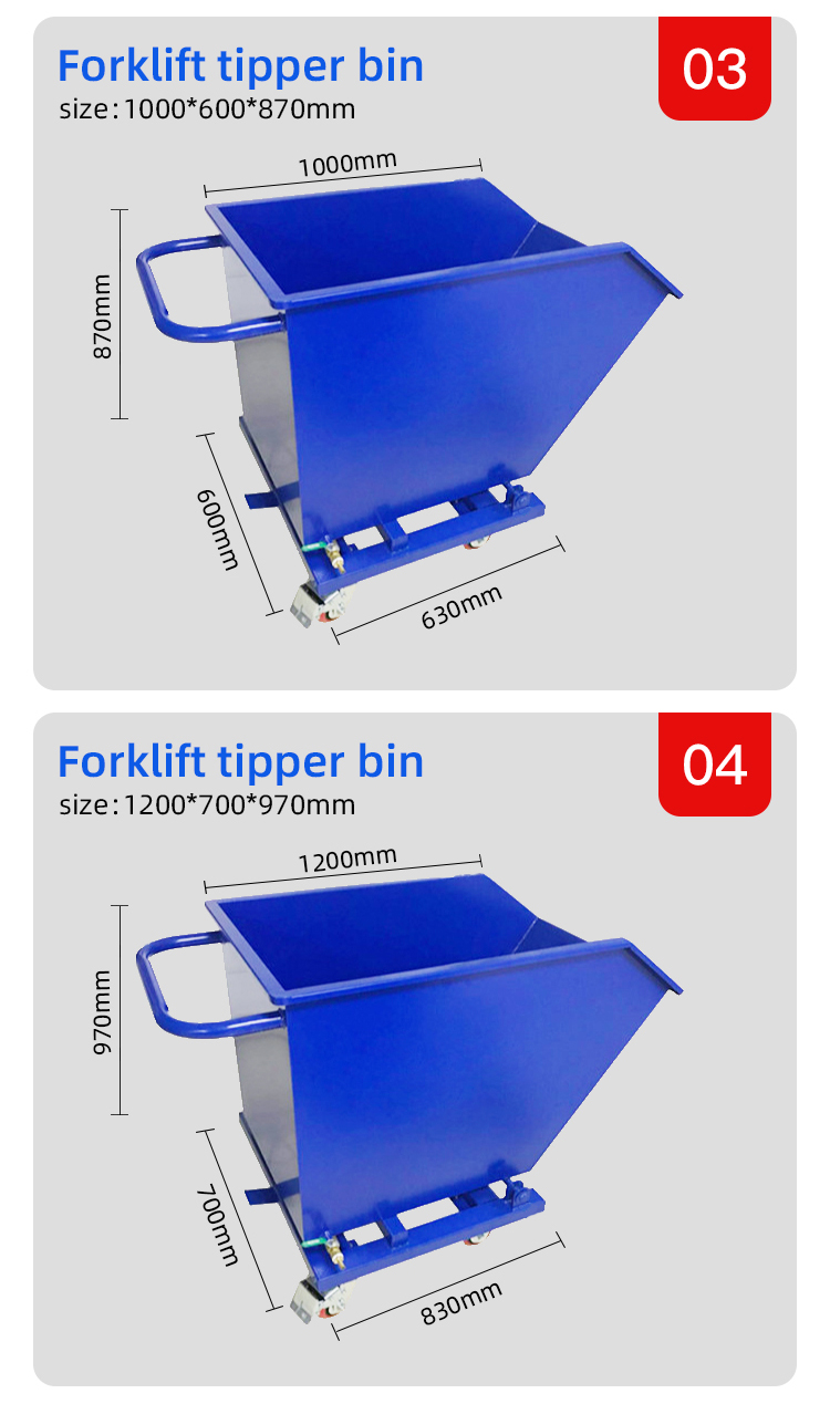 Forklift Attachment Self Dumping Hopper Waste Scrap Metal Recycling Bin Dumpster