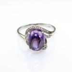 Women Jewelry 925 Silver Ring with 8mmx10mm Oval Blue Topaz Cubic Zircon(F13)