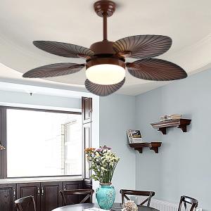 China 52 Inch Vintage Palm Ceilings Fan with LED Lights and Remote Control Color ceiling fan light remote(WH-CLL-35) factory