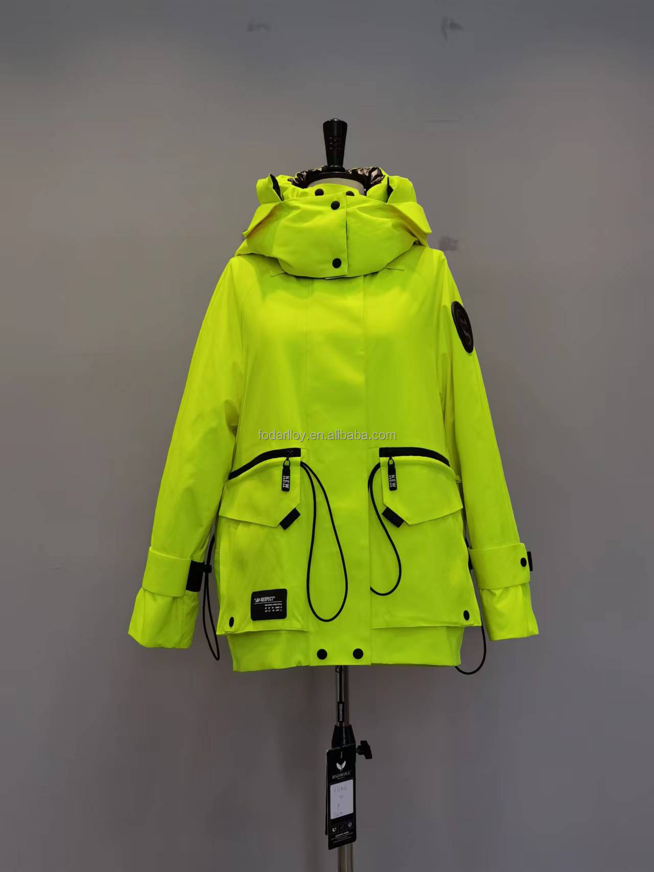 FODARLLOY 2022 new winter plus size warm women's coat long hooded cotton-padded clothes women shiny fashion yellow