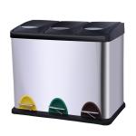 Silver Smudge Proof 45L Compartment Trash Can