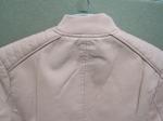 Pink Color Womens PU Faux Leather Bomber Jacket With Rib Neck TW77437