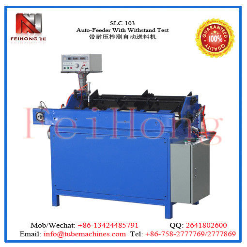 Feeding and testing machine for heating elements