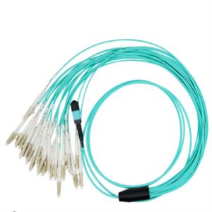 China 100% 3D test MPO MTP-LC OM3 12 core mpo fiber optic patch cord factory