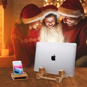 Natural Bamboo Adjustable Laptop Stand Office Furniture ODM