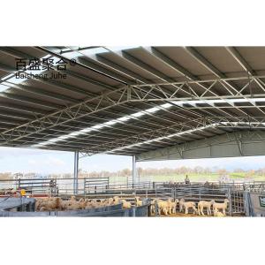 China Sliding Door and Roller Door Design Q345 Metal Frame Goat/Sheep House for Cow/Cattle Farm factory