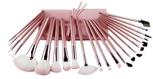 China 22 Pieces full set Gift foundation makeup brush Pink Nylon Hair factory
