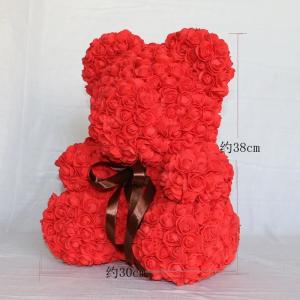 China Lovely Gift 30 Colors Artificial Rose Foam Rose Bear On Sale For Christmas factory